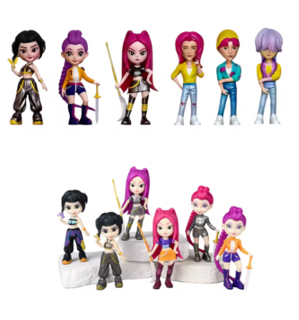 Set de 6, Kpop Devil Hunter Rumi Zoe Mira, collection de personnages bibelots de bureau cadeau du nouvel an pour enfants