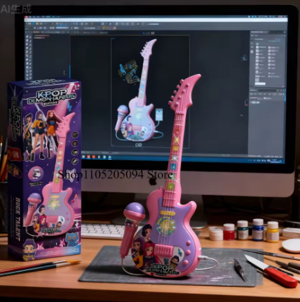 Kpop Demon Music Microphone Jouet pour enfants avec microphone léger Peut jouer des chansons Jouet Cadeaux d'Halloween et de Noël pour les enfants