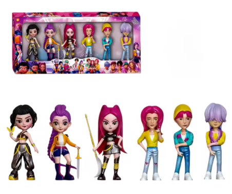 Set de 6, Kpop Devil Hunter Rumi Zoe Mira, collection de personnages bibelots de bureau cadeau du nouvel an pour enfants