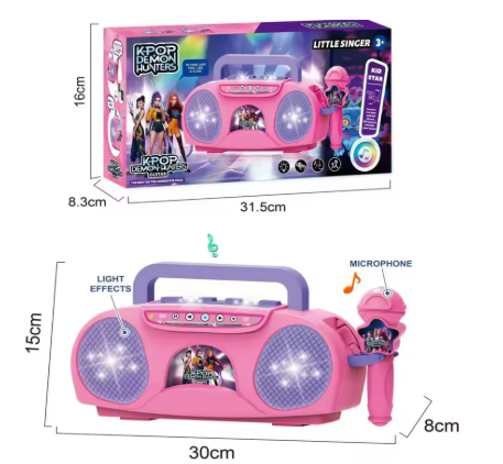Kpop Demon Music Microphone Jouet pour enfants avec microphone léger Peut jouer des chansons Jouet Cadeaux d'Halloween et de Noël pour les enfants