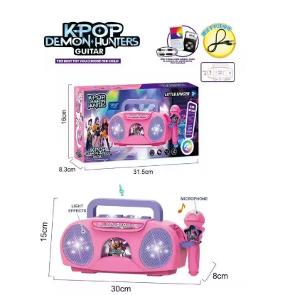 Kpop Demon Music Microphone Jouet pour enfants avec microphone léger Peut jouer des chansons Jouet Cadeaux d'Halloween et de Noël pour les enfants