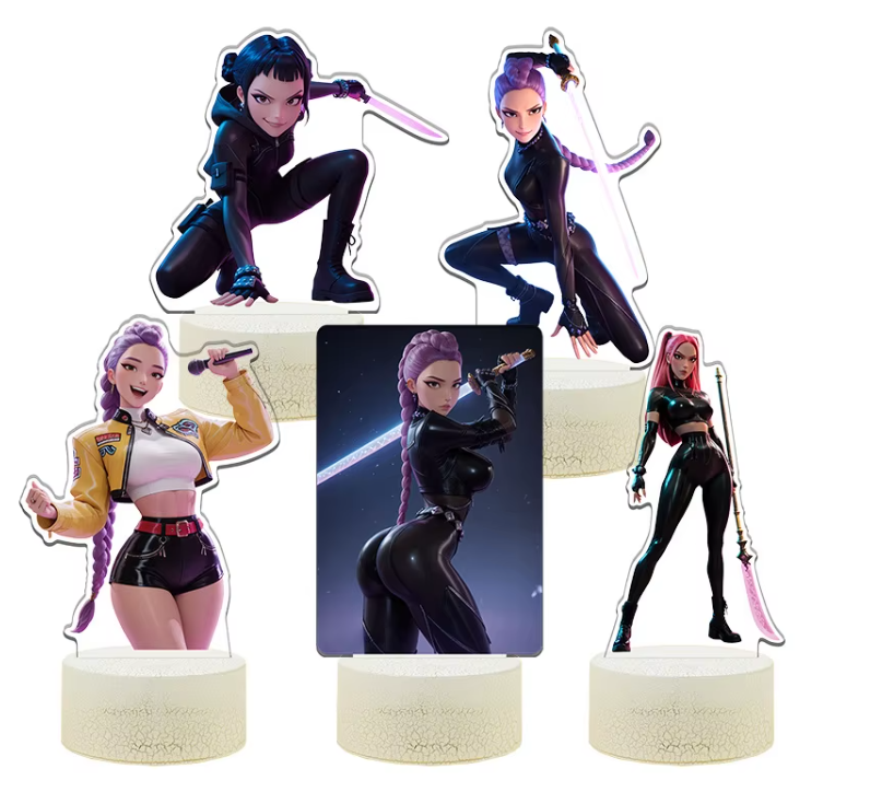 K-POP chasseurs de démons Kawaii Zoe Mira Rumi Saja garçons Superstar lumière monochrome télécommande 16 couleurs lumière veilleuse