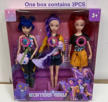 Lot de 3 Poupees Demon Hunters avec Music, neuf dans leur boite. Longueur 30cm. Non livrable pour Noel svp